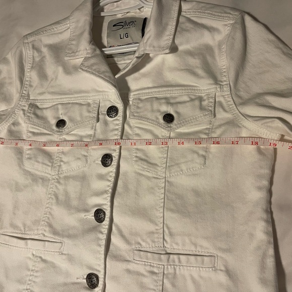 Silver Jean White Jean Jacket-Large - Picture 4 of 4